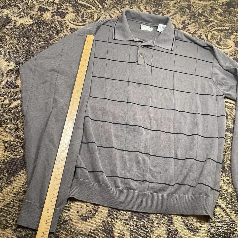 VTG Bungalow Brand Sweater Mens L Brown 1/4 Pullover Long Sleeve Silk Blend